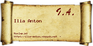 Ilia Anton névjegykártya